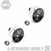 2 Polished Hex Billet License Plate Frame Fastener Tag Bolts - PIN UP GIRL S3