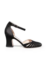 Black Suede Strappy Heels