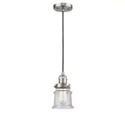 Innovations Small Canton 6" Mini Pendant, Amber/Satin/Seed Bell - 201C-SN-G184S