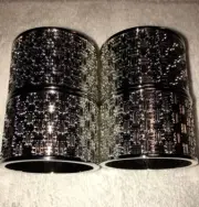 Pottery Barn Basket Weave Napkin Rings or Napkin Holders Silver Metal Set Of 4