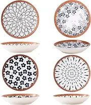 HUIRUMM 8 Inch Ceramic Pasta Bowls,Salad Bowls Set of 4,Dinner Plates Bowls Porcelain Dinner Plates,Appetizer, Dessert, Plates for Thanksgiving & Christmas, Dishwasher & Microwave Safe