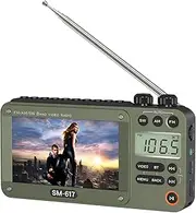 720p 4.3" Screen AM FM SW Movie Video Radio with Bluetooth, Rechargeable Pocket Digital Movie Video Player Radio, Support USB/Micro SD Card, 5W Loud Speak and Headphone Jack for Travel Gifts