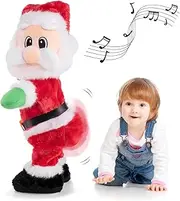 Gfilay Twerking Santa Claus - Dancing Santa with Music Animated Christmas Stuffed Plush Doll Singing English Song Xmas Santa Toy for Kids