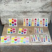 VTG Sandy Lions Sticker Pods Assorted ASSORTED COLORFUL STARS, HEARTS, BALLOONS
