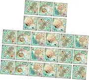 Angoily Seashell Pattern Decorative Peel and Stick Tile Stickers Removable Home Decor Wall Decals for Living Room