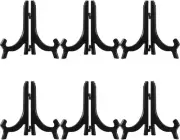 6 Pack 7 Inch Acrylic Easel Stand, Display Plate Stands for Black