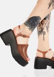 [Melissa] Black Pose Platform Sandals