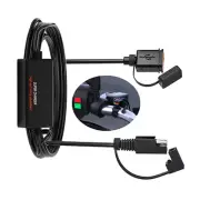 Universal USB Motorcycle Quick Charger Phone Adaptor Socket Cable Set Waterproof