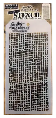 Tim Holtz Layering Stencils Burlap Thread Pattern Template Stampers Anonymous