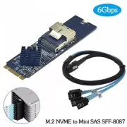New M.2 NVMe to Mini SAS SFF-8087 Expansion Card Support 4 Port SATA3.0 6Gbps
