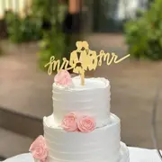 Gold Acrylic 'Mr & Mr' Two Grooms Cake Topper