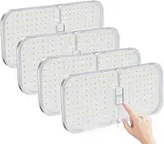4 Pack RV Lights Interior 1700LM，3 Color 12V Volt Led Light, Super Bright 204LEDs Dome Light Fixture for RV Accessories/Camper/Car/Trailer/Boat