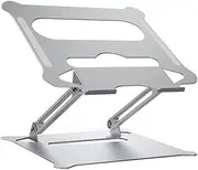 FELTECHELECTR Adjustable Height Laptop Computer Stand Portable Notebook Holder Foldable Design for Compatible with Laptops Silver Finish