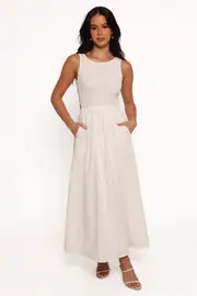[PUP4] Lillie Maxi Dress - White XS White