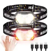 9 Led Strong Light Headlamp USB Rechargeable Motion Sensor Headlight Portable