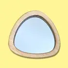 Wood Framed, Pebble Shaped Mirror - Wood Optionen, Engraving Available