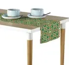 Green Medallion Weave Table Runners - 12"x72" or 14"x108"