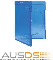 2 X Blu-ray Case with logo - single 14mm spine - Holds 1 Disc