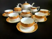 HEREND PORCELAIN HANDPAINTED FIRST EDITION (KTFOR) TEA SET FOR 6 PERSONS NEW!!!
