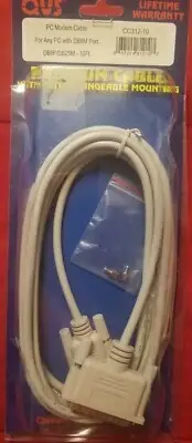 QVS PC Modem Cable DB9F/DB25M 10FT. w/intchg mountings