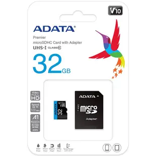 威剛 ADATA MicroSD UHS-I A1 U1 C10 64G 32G 記憶卡 附轉卡 TF 小卡