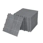 Gray Interlocking Deck Tiles 12x12 Inch Waterproof Anti Slip Outdoor Flooring