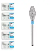 Double Conical, Symmetrical, Short 3.3 mm Dia. Medium Grit Dental Bur 25 Pcs