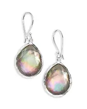 Ippolita Sterling Silver 925 Rock Candy Black Shell Doublet Drop Earrings