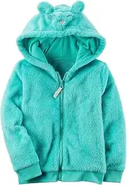 [Carter's] Girls Fuzzy Mouse Zip-Up Hoodie Gray