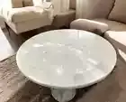 Selenite Stone Coffee Round Table Top, Center Stone Table Top, Patio Furniture