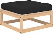 Garden Footstool with Cushion Solid Pinewood,Outdoor Garden Footstool with Anthracite Cushion for Relaxing and Entertaining Garden Furniture Sets