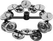 Hoement Set Hi Hat Tambourine Double Row Cymbal Ring Durable Drum Kit Accessory for Enhanced