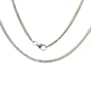 Boys 9ct White Gold 2mm Spiga Wheat Chain Necklace