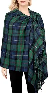 'Achillea Long & Wide Scottish Clan Tartan Plaid Cashmere Feel Shawl Wrap Winter Warm Scarf 80'' x 30'''