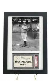 Framed Display for a PSA/DNA Slabbed 3 x 5 Autograph with an 8 x 10 Vertical Pho