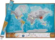 Scratch & Discover 7 Wonders Map - A1 Luxury Scratch Off World Map New in Tube