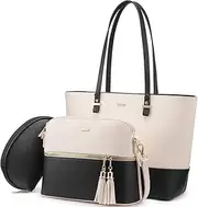 [LOVEVOOK] Handbags for Women Shoulder Bags Tote Satchel Hobo 3pcs Purse Set