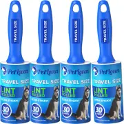 Mini Lint Rollers for Travel 4 Pack - Small Sized Lint Removers for Easy Portabi