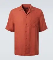 [Frescobol Carioca] Frescobol Carioca Angelo linen bowling shirt UK 16 red