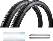 Wheelchair Rear Wheel Solid Tires 20x1 3/8", 22x1 3/8", and 24x1 3/8"PU Non Pneumatic Tires are Suitable for Most Wheelchair tire Replacement (24x1 3/8" Black)