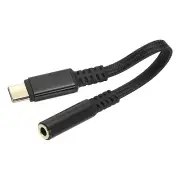 USB Type C to 3.5mm Headphone Jack Adapter USB C to Aux Audio Cord 6", Black