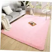 Modern Soft Fluffy Small Shaggy Rug for Bedroom Livingroom 5 x 7 Feet Pink