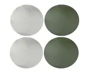 4Pcs Round Placemats and Coasters, Coffee Mats Kitchen Table Mats, Waterproof, Easy to Clean