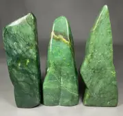 2.01Kg Tumble freeform top Quality crystals tower Nephrite Jade 3PCS decoration