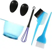 FOMIYES 5Pcs Hair Dye Tool Set Professional Hair Coloring Kits with Tinting Brush Mixing Bowl Earmuffs Whisk Durable Blue Hair Coloring Accessories for DIY Salon Use