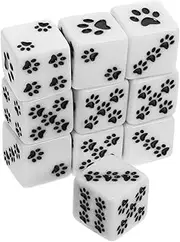 ERINGOGO 10pcs Small Dices Game Six-Sided Dice Board Game Dice of Dice Large for Game Dice Counters Cats Paw Dices Games Party Dices Game Props Number Dices Dice Game Wow White Resin