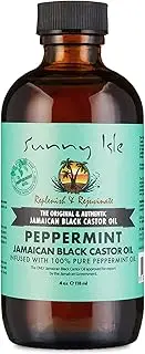 Sunny Isle Jamaican Black Castor Oil with Peppermint, 4 Fl Oz