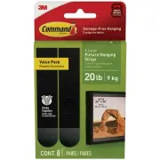 Command 20 Lb. Black Picture Hanging Strips, 8 Pairs 17217BLK-8ES Command 3M