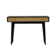 6IXTY Twin Hallway Console Hall Wooden Table - Black / Natural