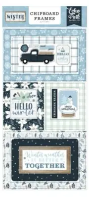 Echo Park Paper WINTER 6x13 Sheet of Chipboard Frames